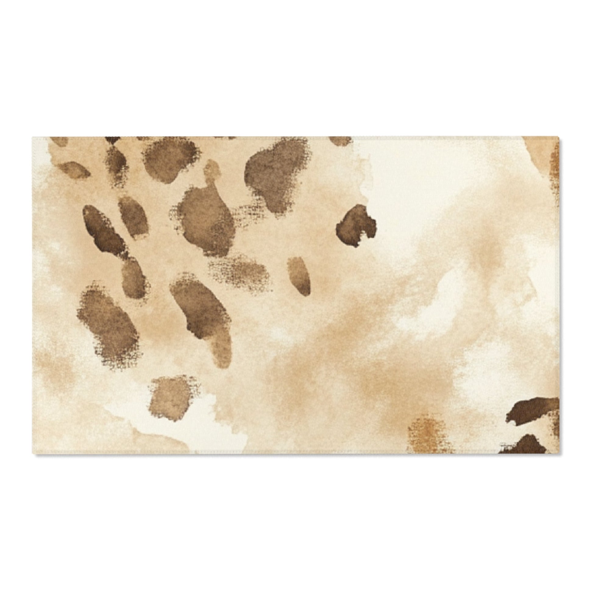 Mottled Brown and Beige Cowhide Area Rug, Artsulli - Art is Long, Life is Short, Home Decor, Size, 60" × 36", , , , , 15136389858000544326