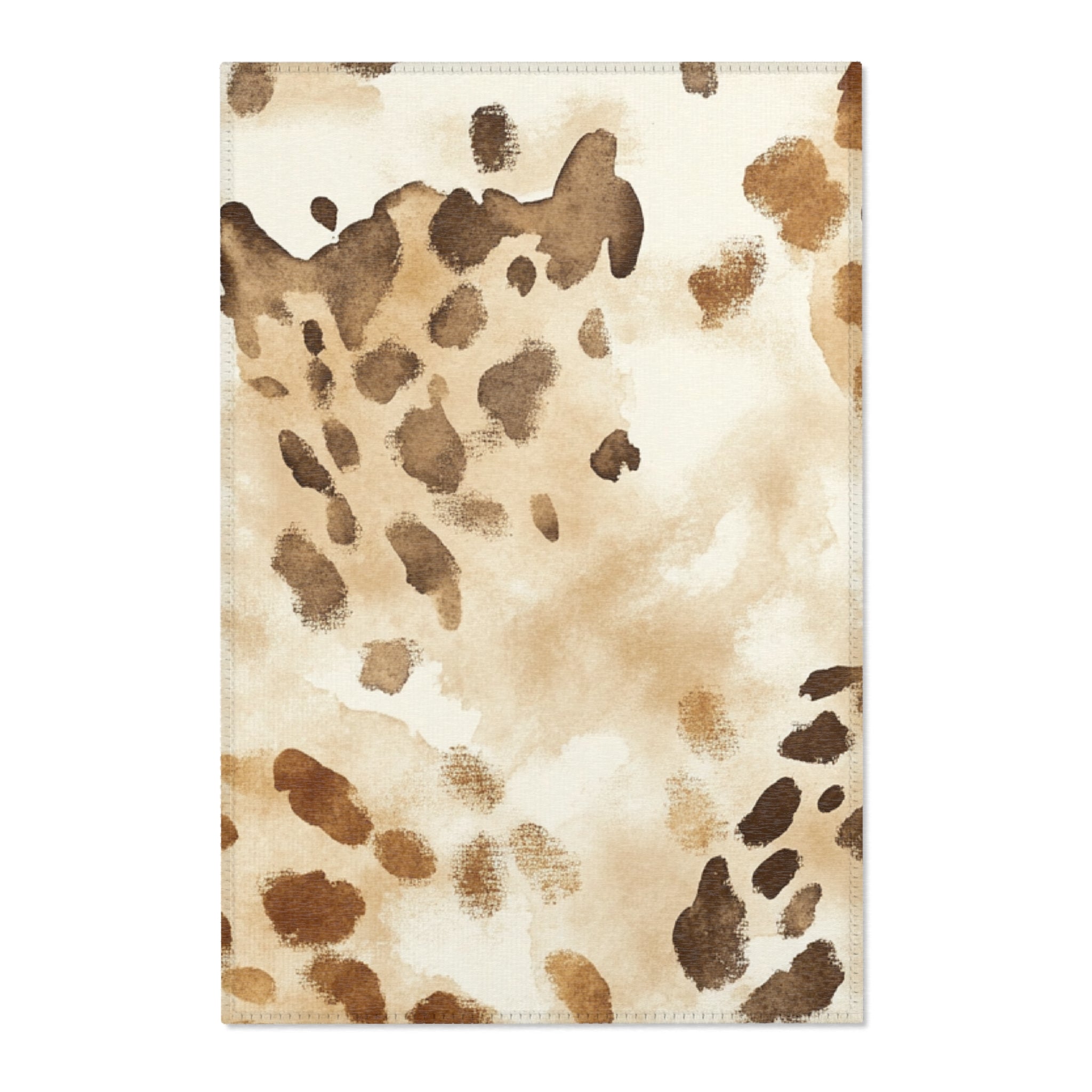 Printify Mottled Brown and Beige Cowhide Area Rug 2025