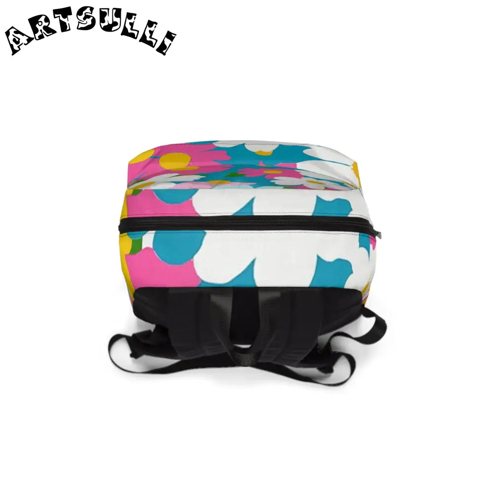 Multicolor Floral Backpack, Artsulli - Art is Long, Life is Short, Bags, , , , , , , 