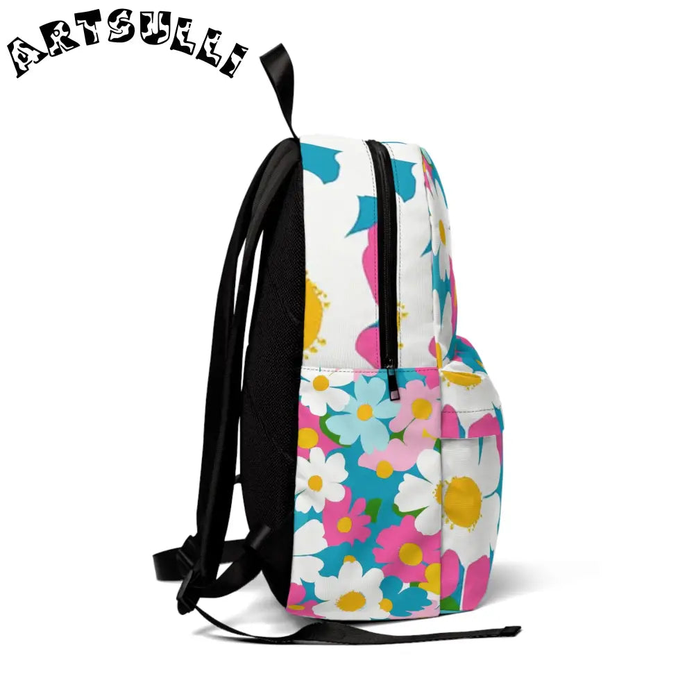 Multicolor Floral Backpack, Artsulli - Art is Long, Life is Short, Bags, , , , , , , 
