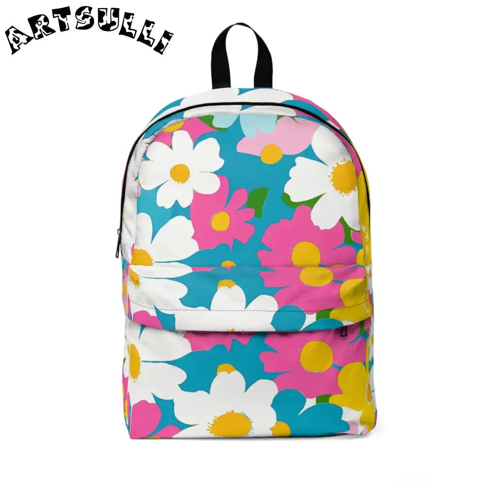 Multicolor Floral Backpack, Artsulli - Art is Long, Life is Short, Bags, Size, One size, , , , , 11136983419583303428