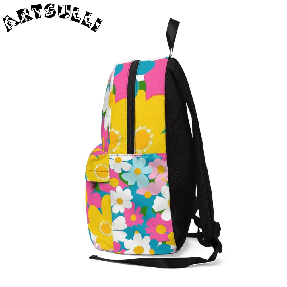 Multicolor Floral Backpack, Artsulli - Art is Long, Life is Short, Bags, , , , , , , 