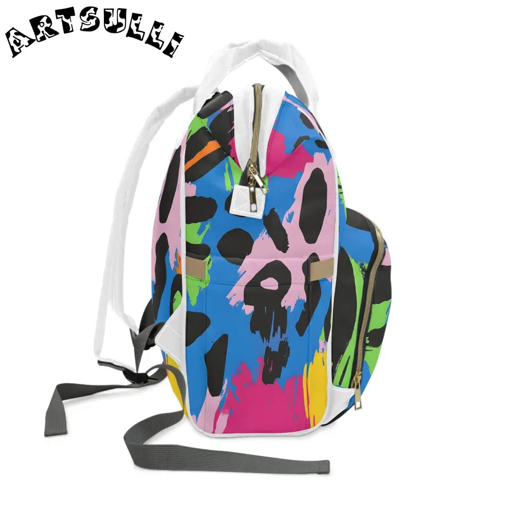 JAKKOUTTHEBXX Multicolor Leopard Print Diaper Backpack 2025