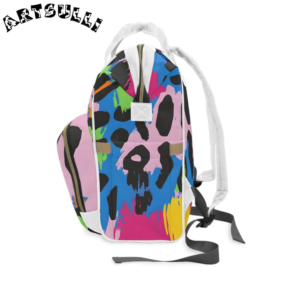 JAKKOUTTHEBXX Multicolor Leopard Print Diaper Backpack 2025