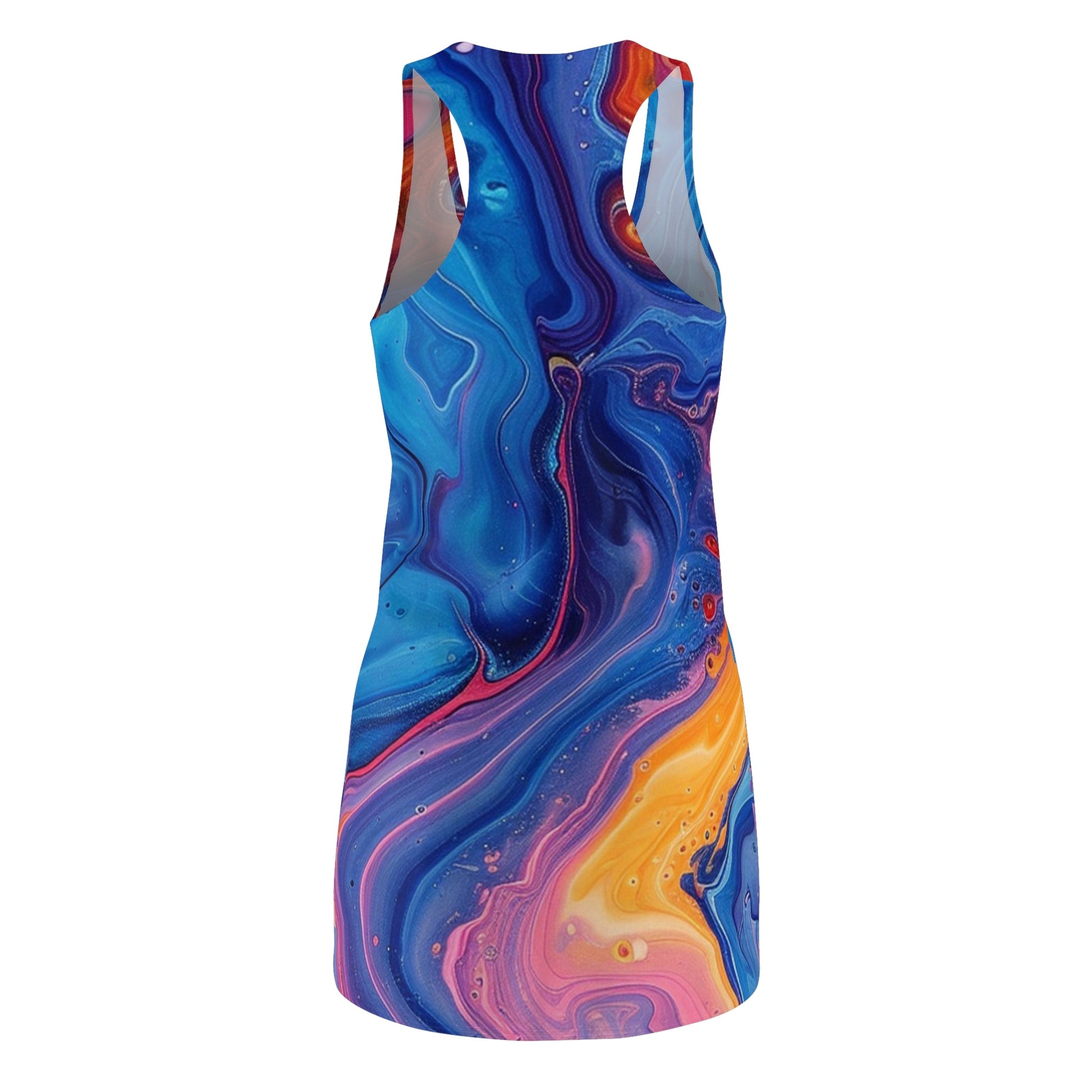 Multicolor Marble Racerback Dress, Artsulli - Art is Long, Life is Short, All Over Prints, , , , , , , 