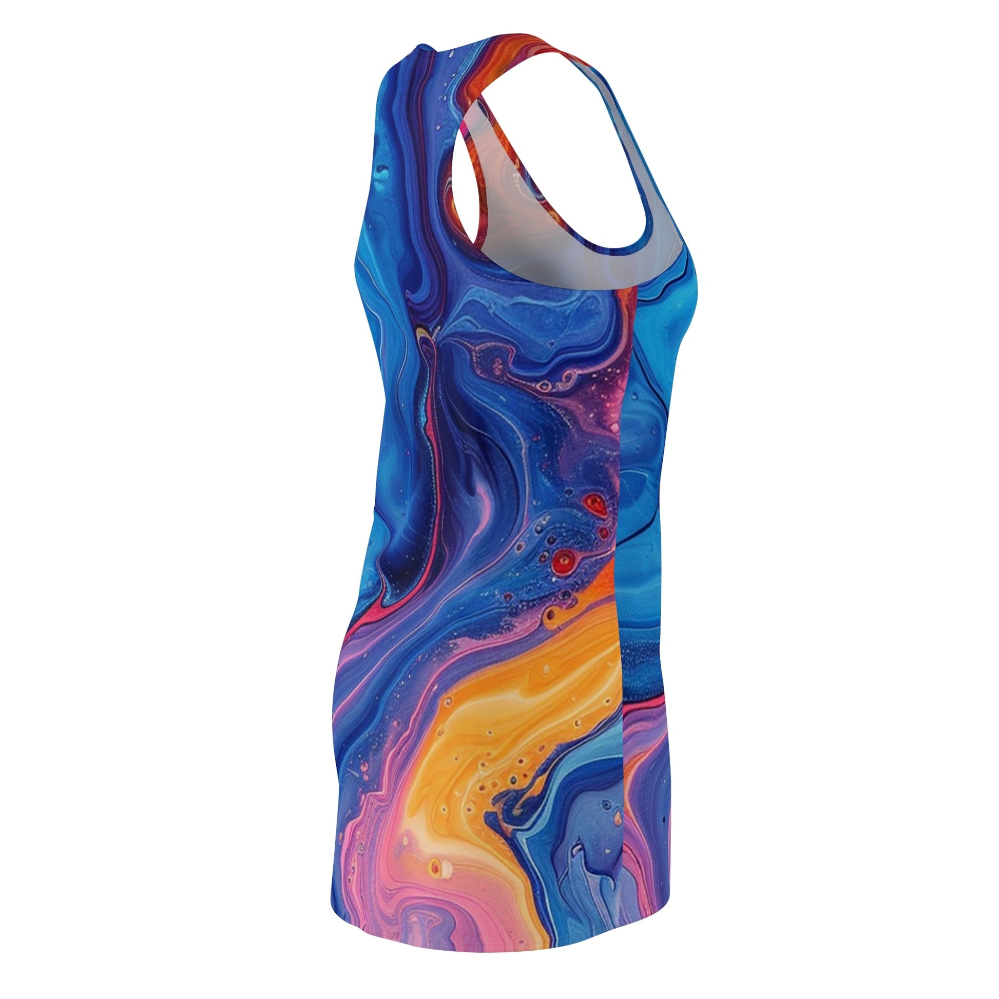 Multicolor Marble Racerback Dress, Artsulli - Art is Long, Life is Short, All Over Prints, , , , , , , 