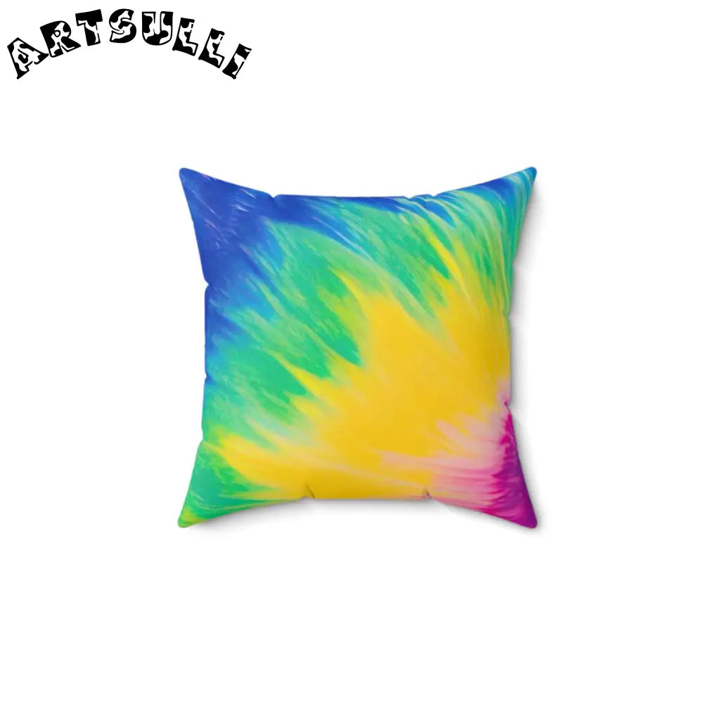 Multicolor Tie Dye Throw Pillow, Artsulli - Art is Long, Life is Short, Home Decor, Size, 14" × 14", , , , , 83896265789825281269