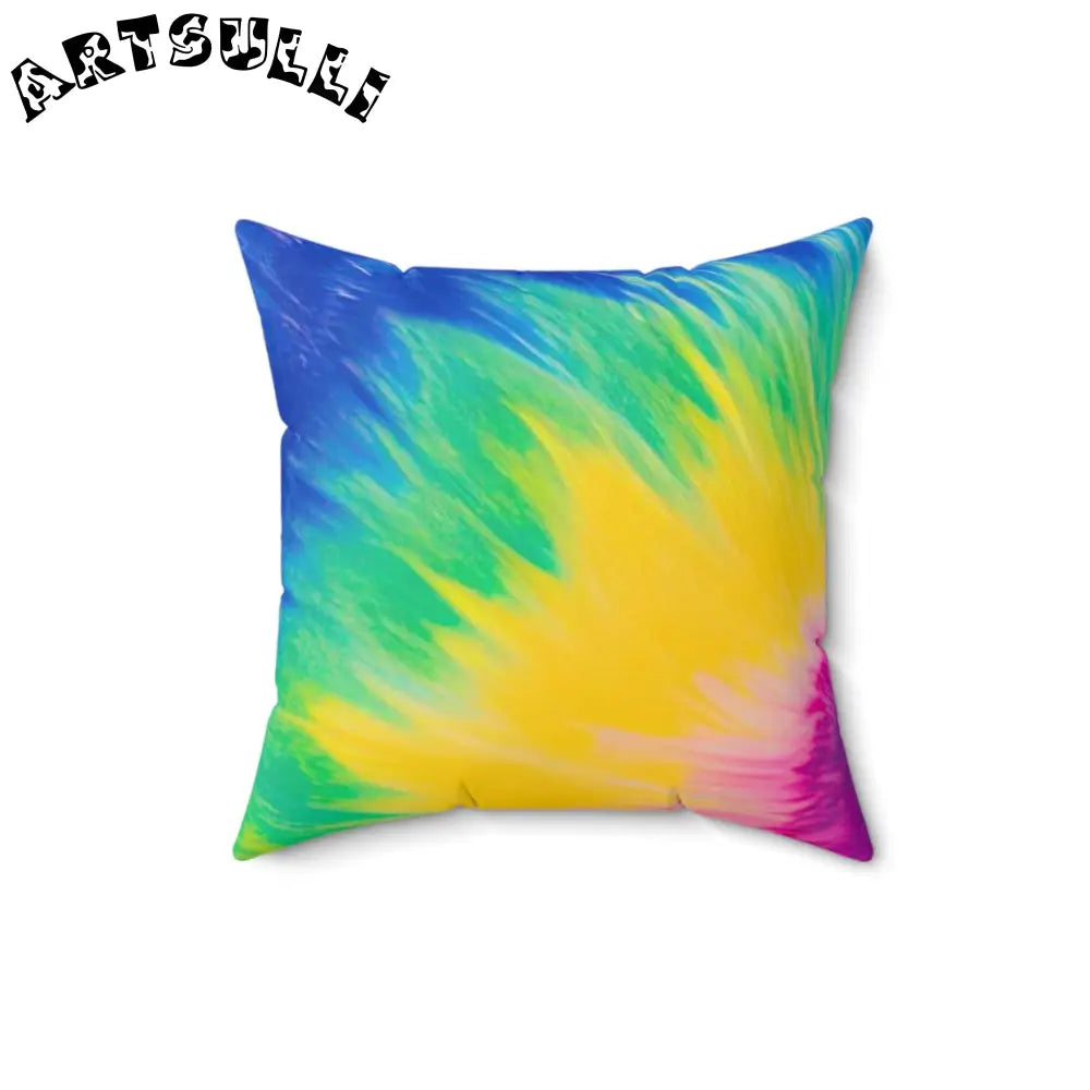 Multicolor Tie Dye Throw Pillow, Artsulli - Art is Long, Life is Short, Home Decor, Size, 16" × 16", , , , , 12367464911861929578