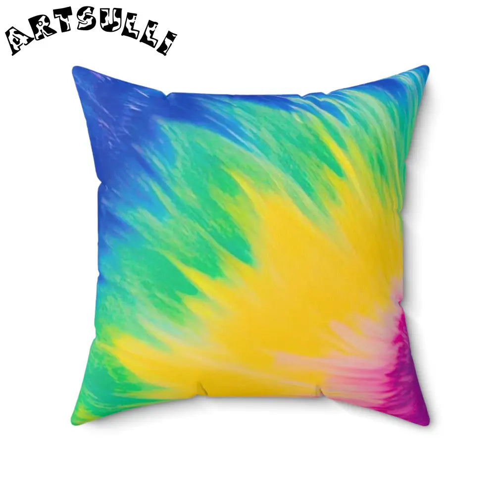 Multicolor Tie Dye Throw Pillow, Artsulli - Art is Long, Life is Short, Home Decor, Size, 20" × 20", , , , , 13524515859664029726