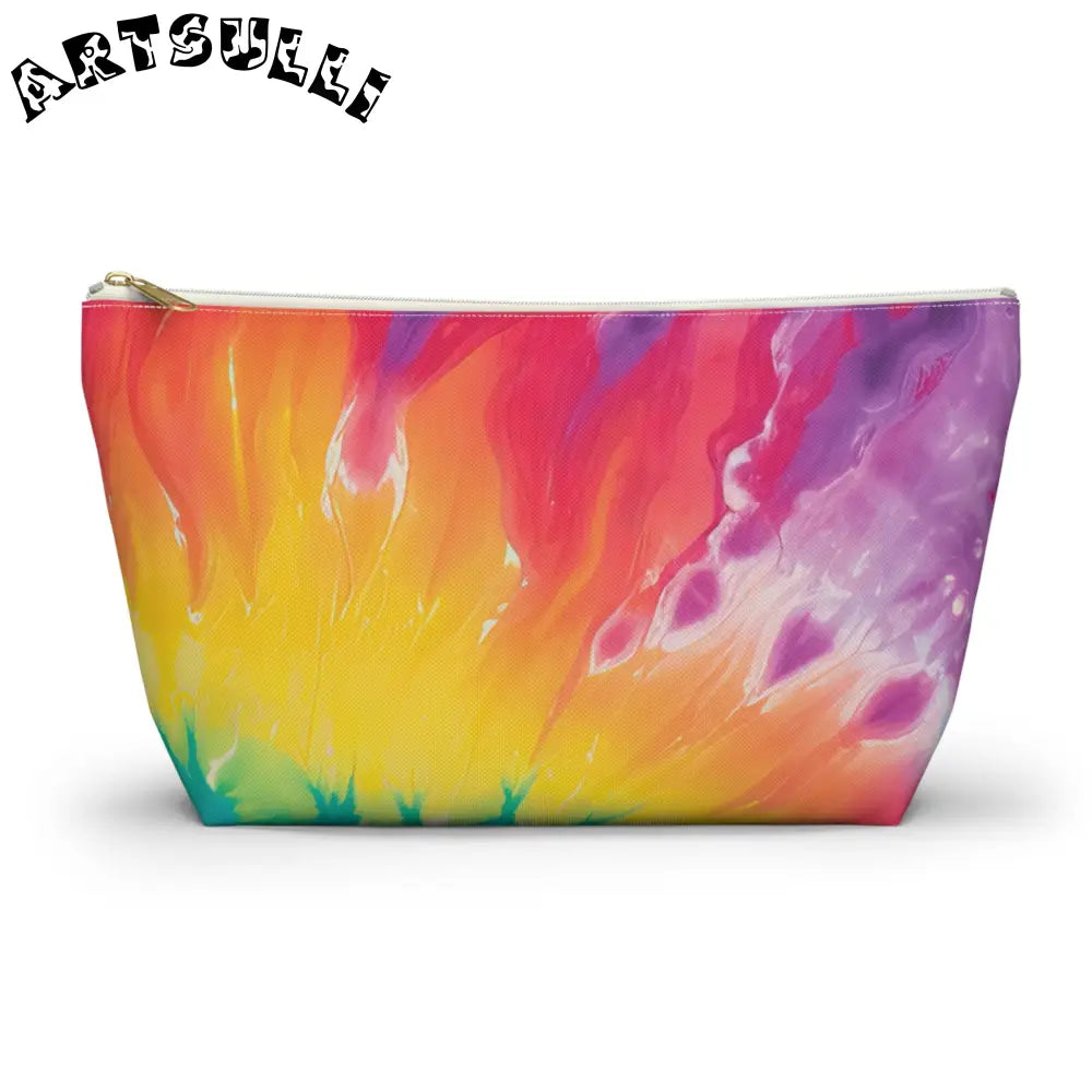 Multicolored Cosmetic Pouch, Artsulli - Art is Long, Life is Short, Bags, Size, Large, Color, White zipper, , , 19890436312661868549