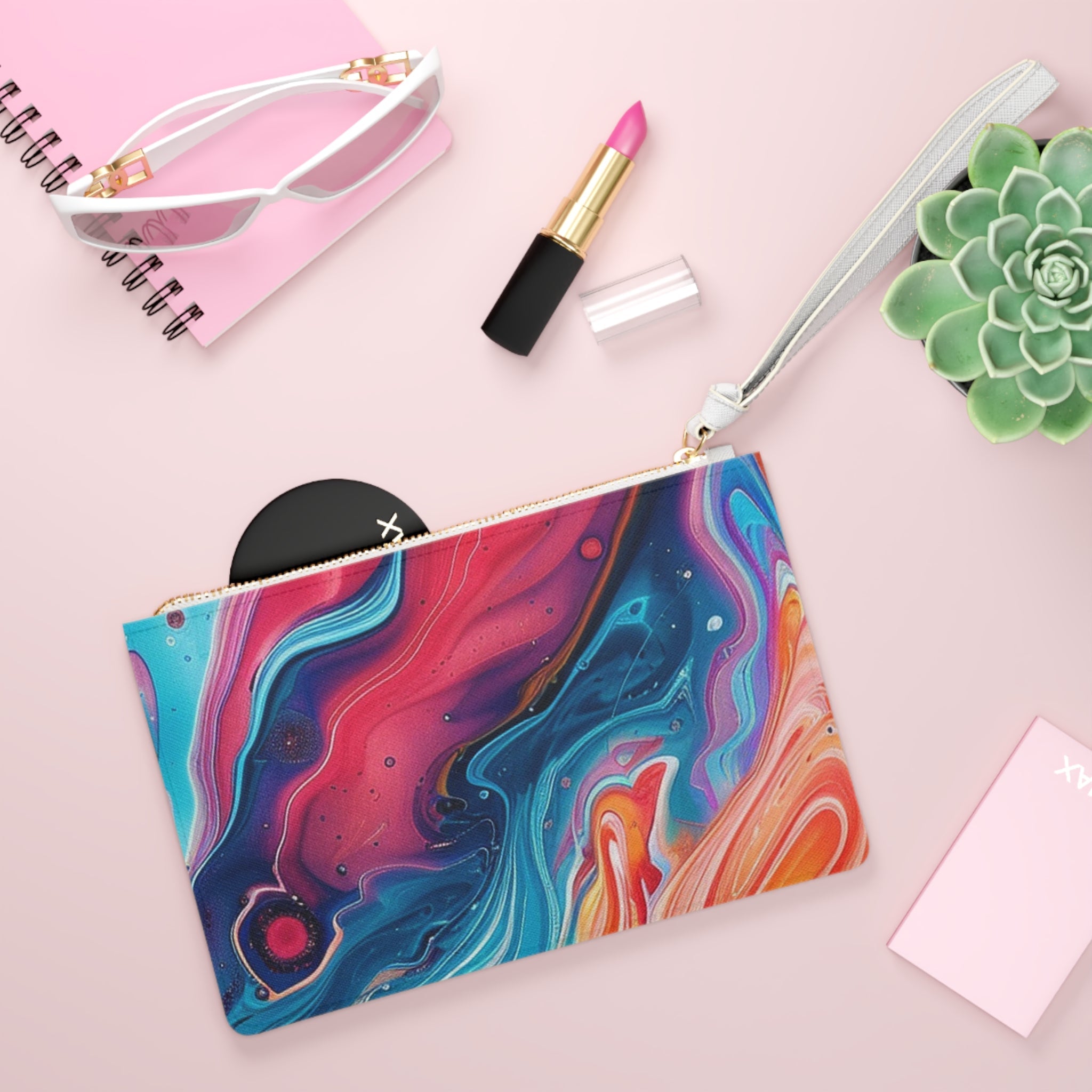 Printify Multicolored Wristlet Clutch Bag 2025