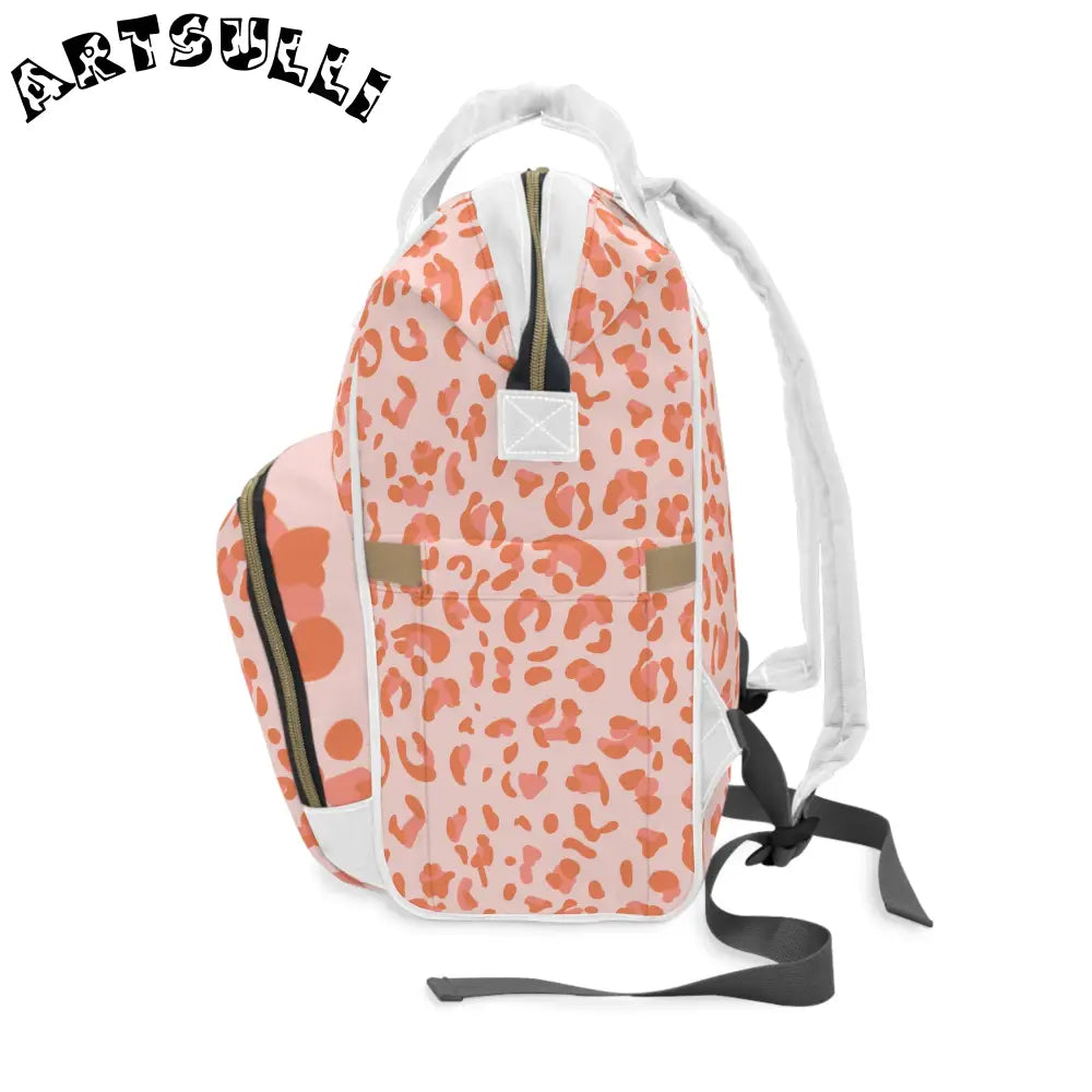 JAKKOUTTHEBXX Pink Leopard Print Diaper Backpack 2025