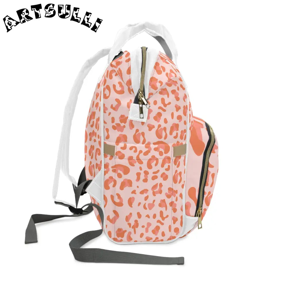 JAKKOUTTHEBXX Pink Leopard Print Diaper Backpack 2025