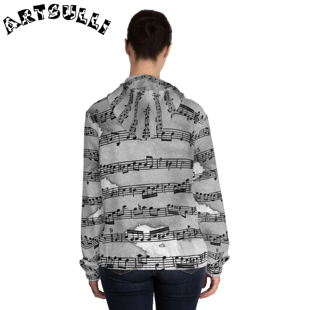 Music Note Cozy Daily Staple Zip Hoodie, Artsulli - Art is Long, Life is Short, All Over Prints, , , , , , , 