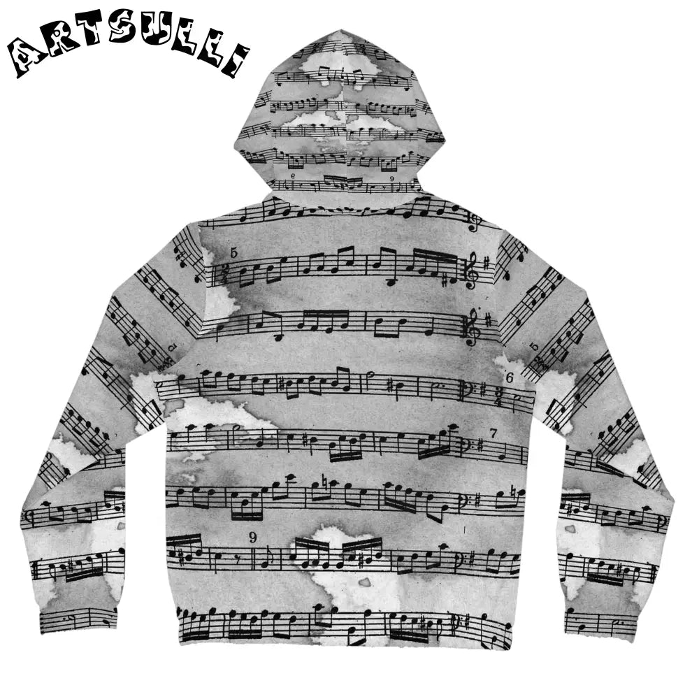 Music Note Cozy Daily Staple Zip Hoodie, Artsulli - Art is Long, Life is Short, All Over Prints, , , , , , , 