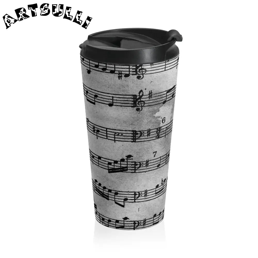 Music Note Stainless Steel Travel Mug, Artsulli - Art is Long, Life is Short, Mug, , , , , , , 