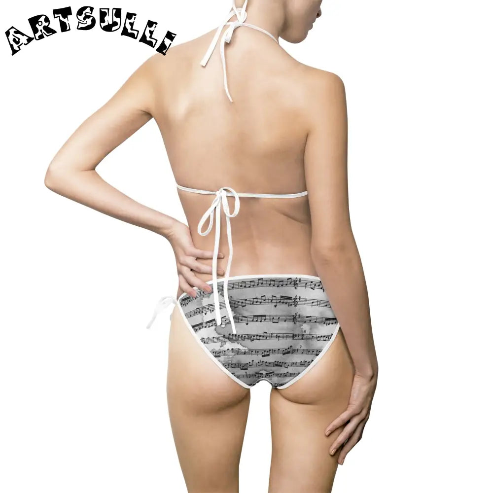 Music Notes Bikini Swimsuit, Artsulli - Art is Long, Life is Short, All Over Prints, , , , , , , 