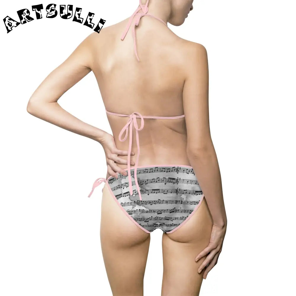 Music Notes Bikini Swimsuit, Artsulli - Art is Long, Life is Short, All Over Prints, , , , , , , 