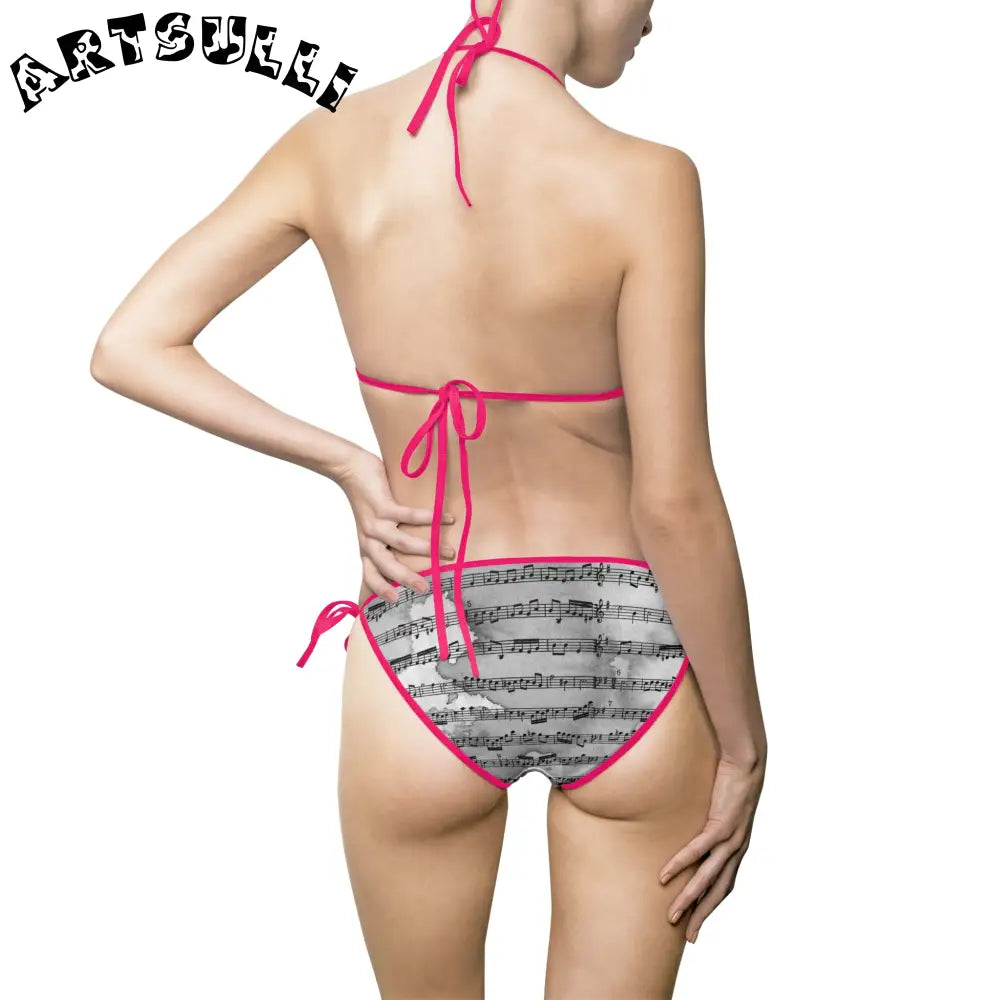 Music Notes Bikini Swimsuit, Artsulli - Art is Long, Life is Short, All Over Prints, , , , , , , 
