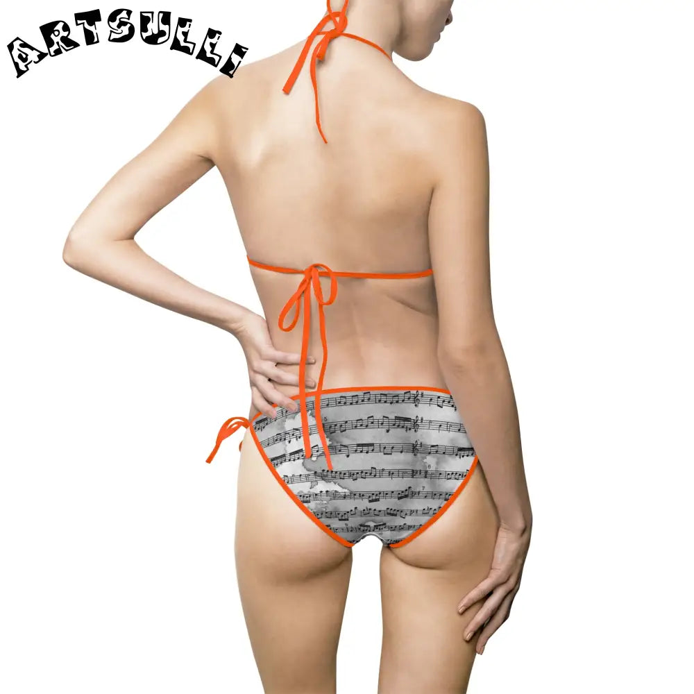 Music Notes Bikini Swimsuit, Artsulli - Art is Long, Life is Short, All Over Prints, , , , , , , 