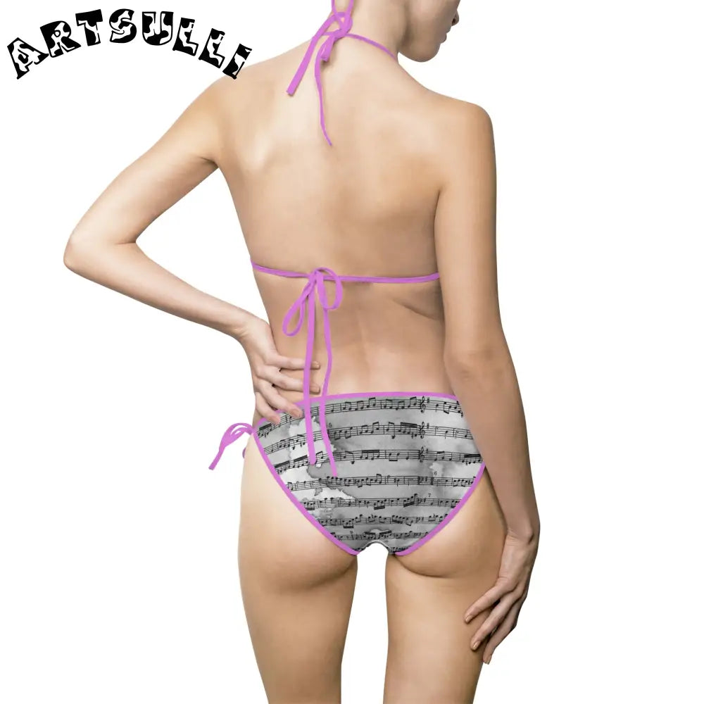 Music Notes Bikini Swimsuit, Artsulli - Art is Long, Life is Short, All Over Prints, , , , , , , 