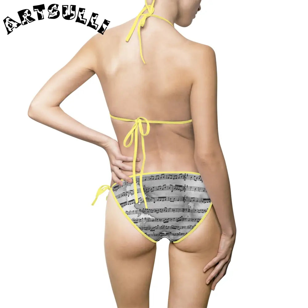 Music Notes Bikini Swimsuit, Artsulli - Art is Long, Life is Short, All Over Prints, , , , , , , 