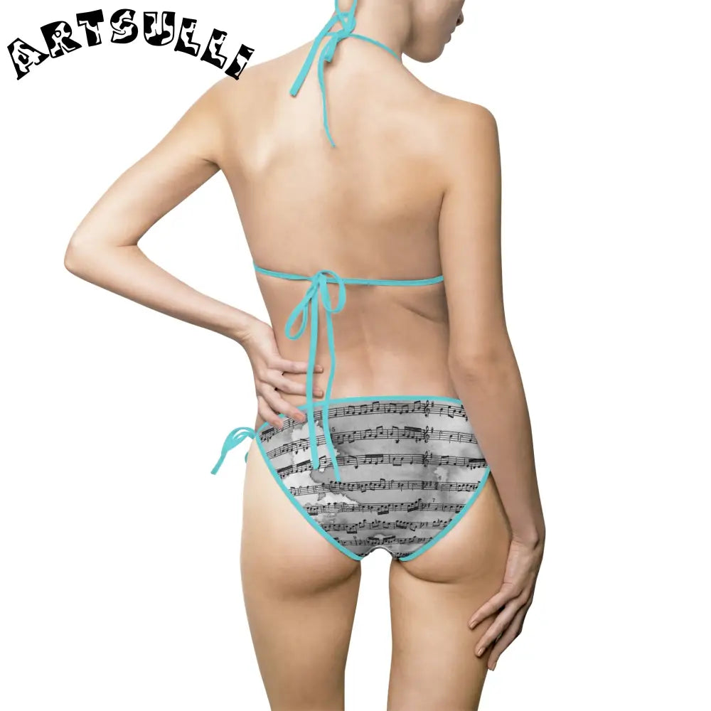 Music Notes Bikini Swimsuit, Artsulli - Art is Long, Life is Short, All Over Prints, , , , , , , 