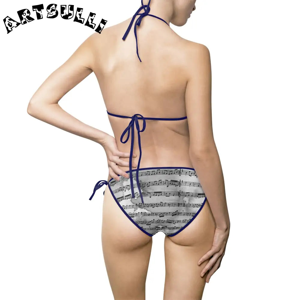 Music Notes Bikini Swimsuit, Artsulli - Art is Long, Life is Short, All Over Prints, , , , , , , 