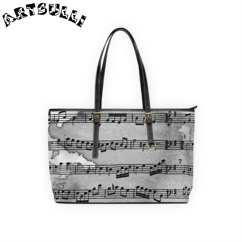 Music Sheet PU Leather Shoulder Bag, Artsulli - Art is Long, Life is Short, Bags, Size, 17" x 11", Color, Black, , , 18295143446476118881