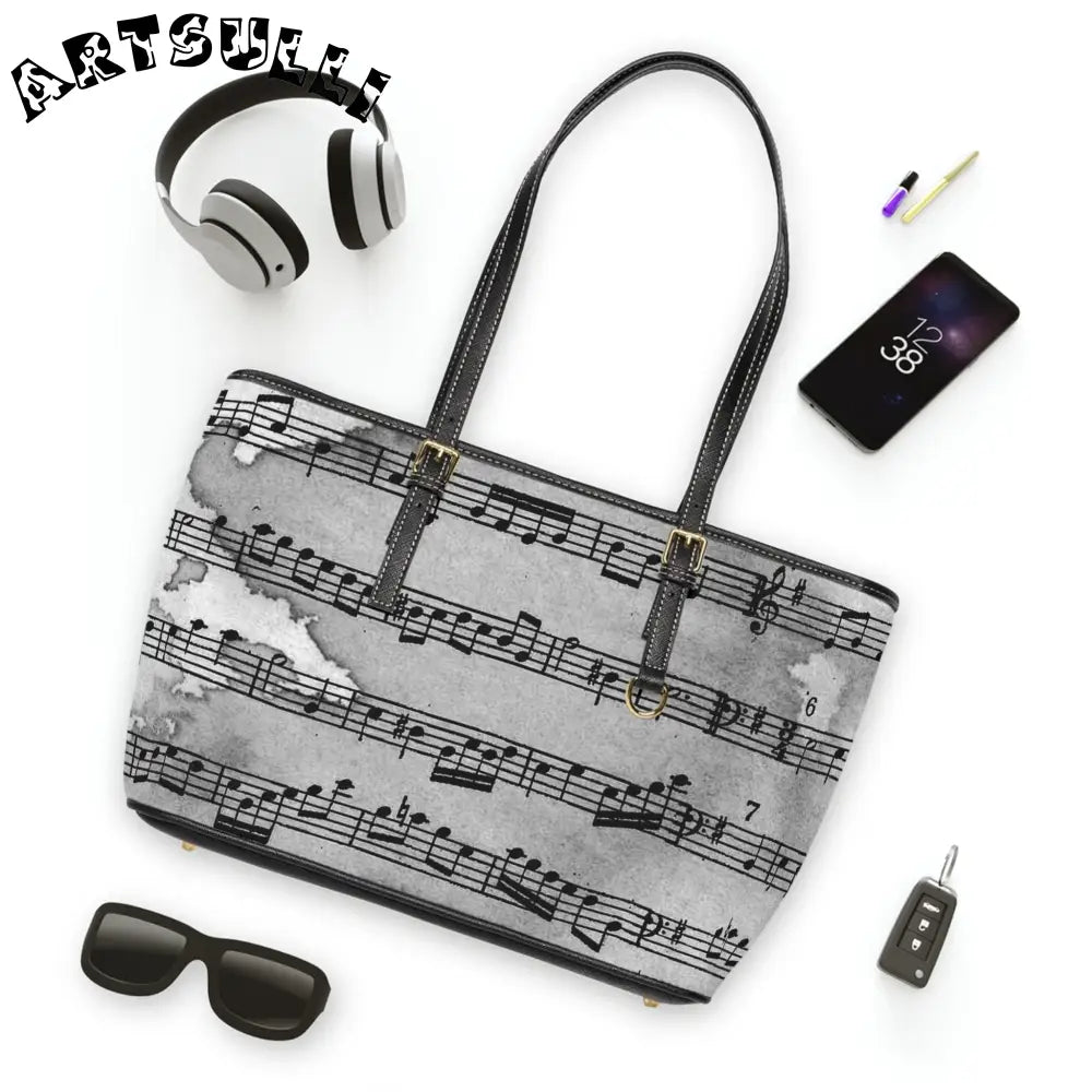 Music Sheet PU Leather Shoulder Bag, Artsulli - Art is Long, Life is Short, Bags, , , , , , , 
