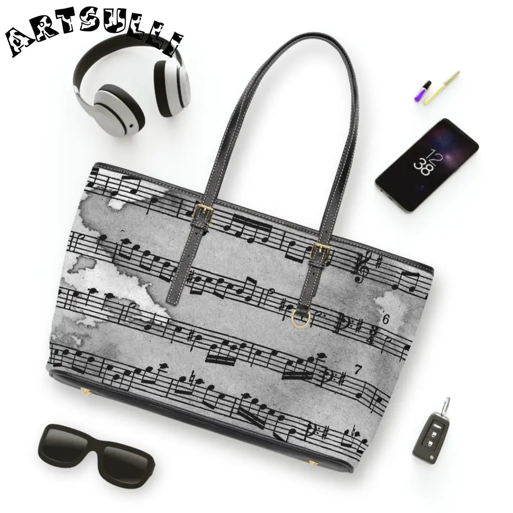 Music Sheet PU Leather Shoulder Bag, Artsulli - Art is Long, Life is Short, Bags, , , , , , , 