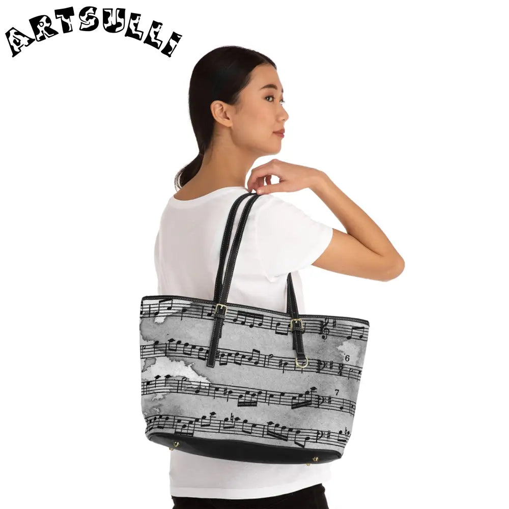 Music Sheet PU Leather Shoulder Bag, Artsulli - Art is Long, Life is Short, Bags, , , , , , , 