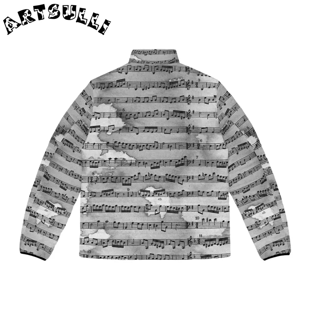 Musical Cloud Puffer Jacket with Quilted Lining, Artsulli - Art is Long, Life is Short, All Over Prints, , , , , , , 