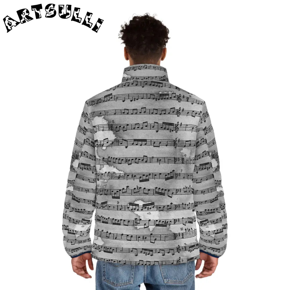 Musical Cloud Puffer Jacket with Quilted Lining, Artsulli - Art is Long, Life is Short, All Over Prints, , , , , , , 