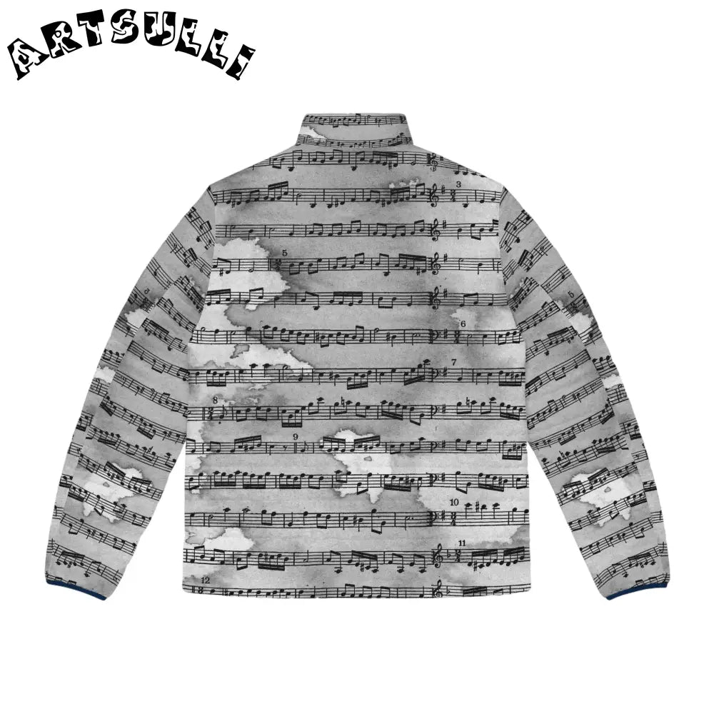 Musical Cloud Puffer Jacket with Quilted Lining, Artsulli - Art is Long, Life is Short, All Over Prints, , , , , , , 