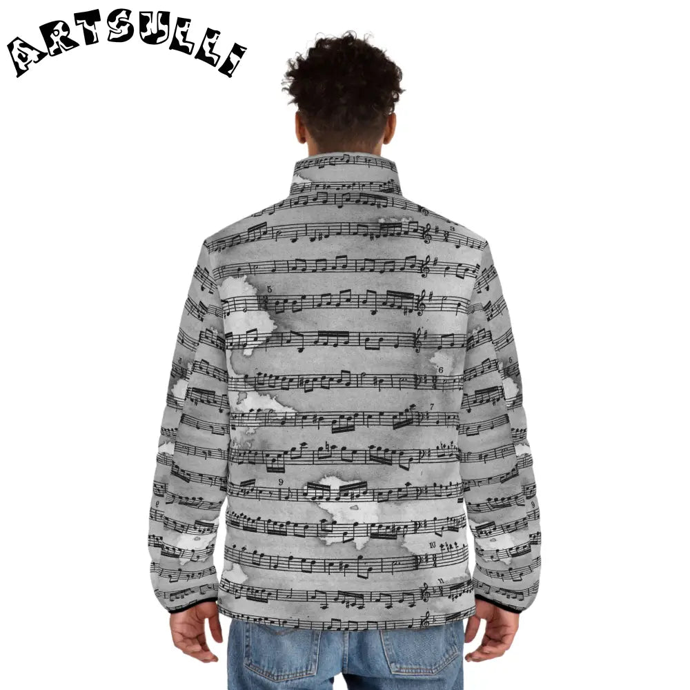 Musical Cloud Puffer Jacket with Quilted Lining, Artsulli - Art is Long, Life is Short, All Over Prints, , , , , , , 