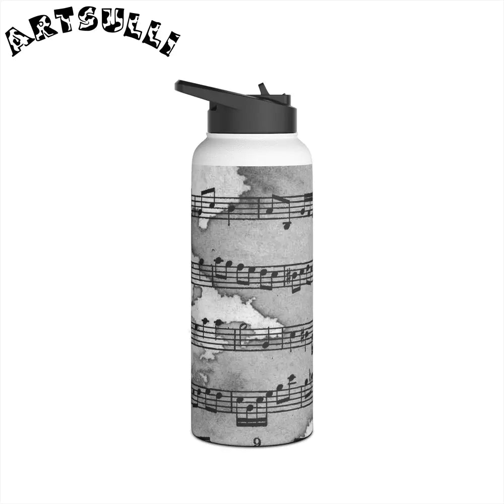 Musical Notation Stainless Steel Water Bottle, Artsulli - Art is Long, Life is Short, Mug, , , , , , , 