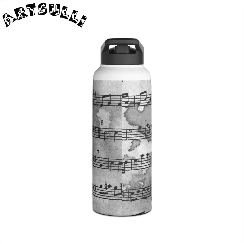 Musical Notation Stainless Steel Water Bottle, Artsulli - Art is Long, Life is Short, Mug, , , , , , , 