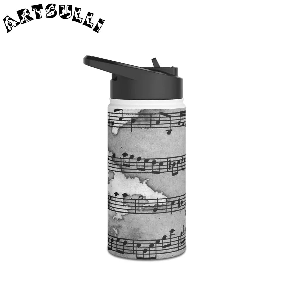Musical Notation Stainless Steel Water Bottle, Artsulli - Art is Long, Life is Short, Mug, , , , , , , 