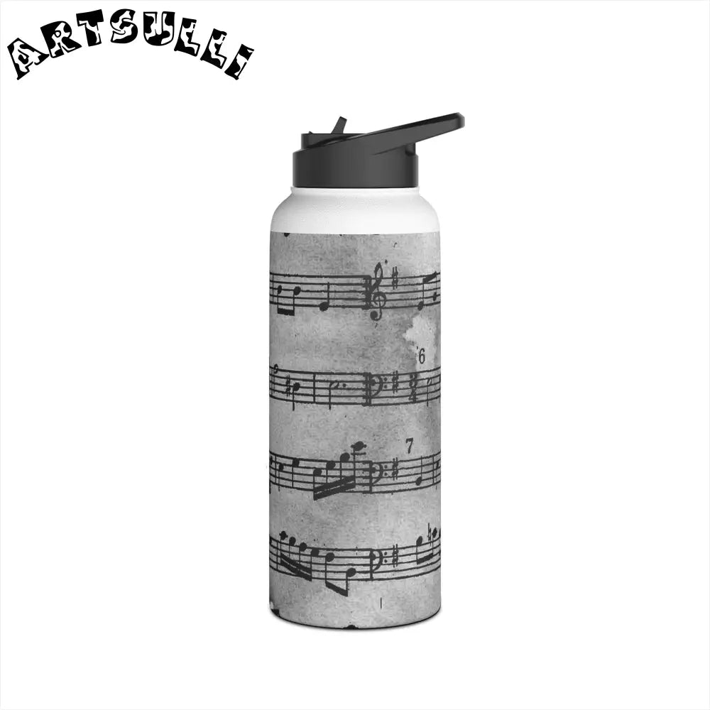 Musical Notation Stainless Steel Water Bottle, Artsulli - Art is Long, Life is Short, Mug, , , , , , , 