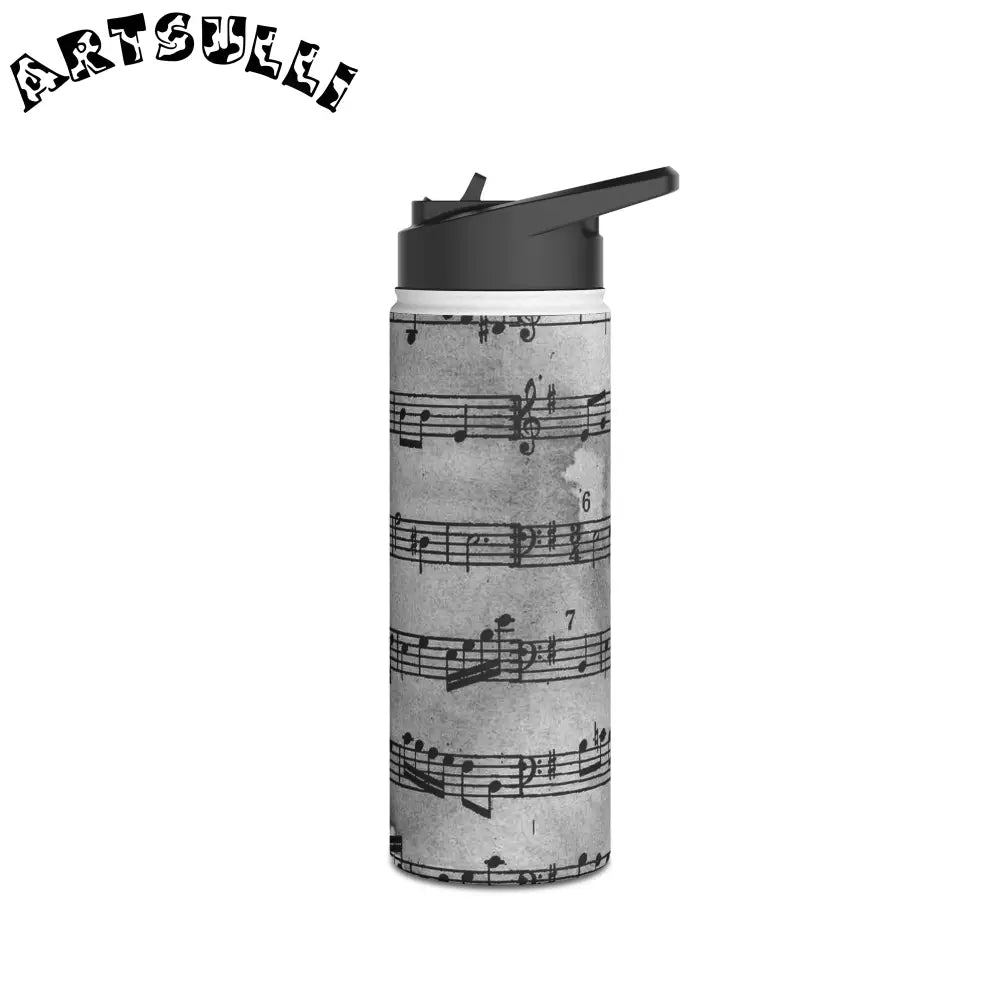 Musical Notation Stainless Steel Water Bottle, Artsulli - Art is Long, Life is Short, Mug, , , , , , , 