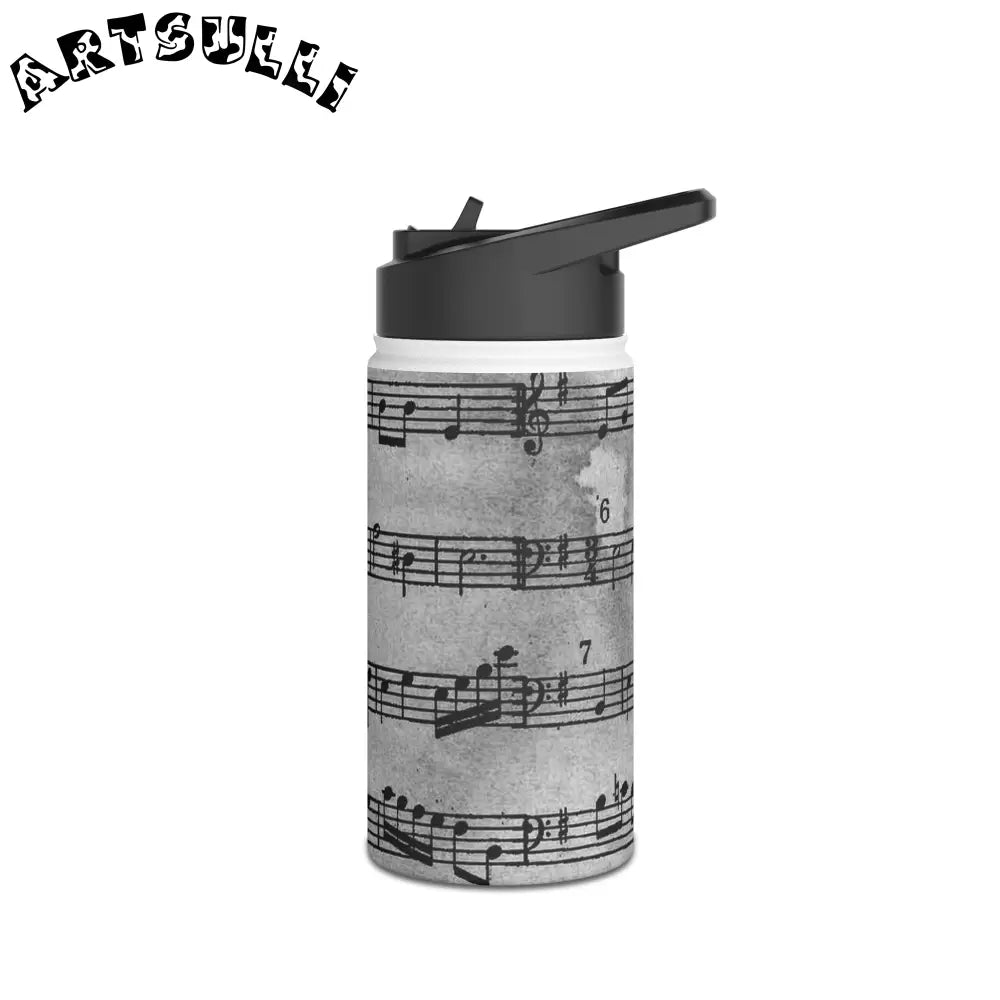 Musical Notation Stainless Steel Water Bottle, Artsulli - Art is Long, Life is Short, Mug, , , , , , , 