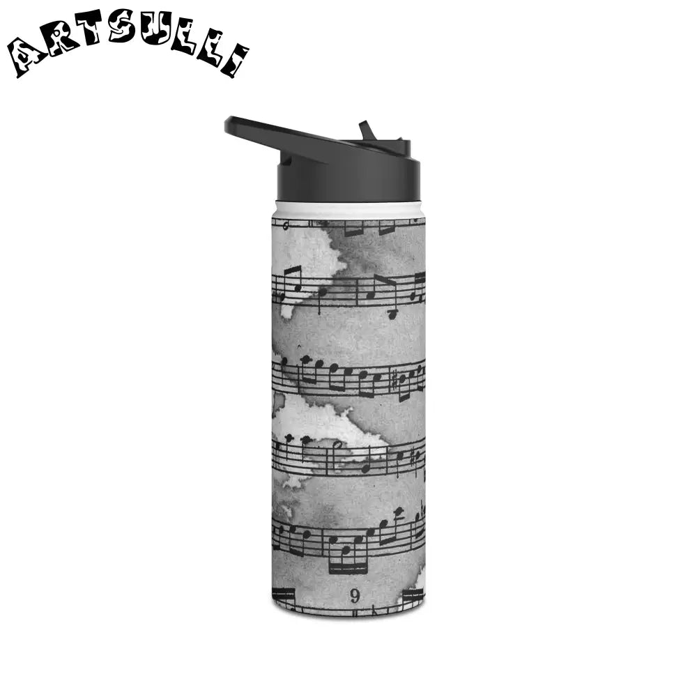Musical Notation Stainless Steel Water Bottle, Artsulli - Art is Long, Life is Short, Mug, , , , , , , 