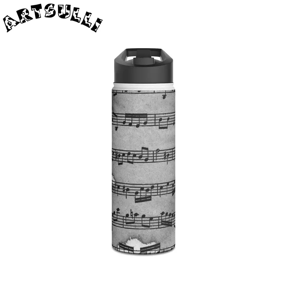 Musical Notation Stainless Steel Water Bottle, Artsulli - Art is Long, Life is Short, Mug, Size, 18oz, Color, White, , , 33821726488901229021