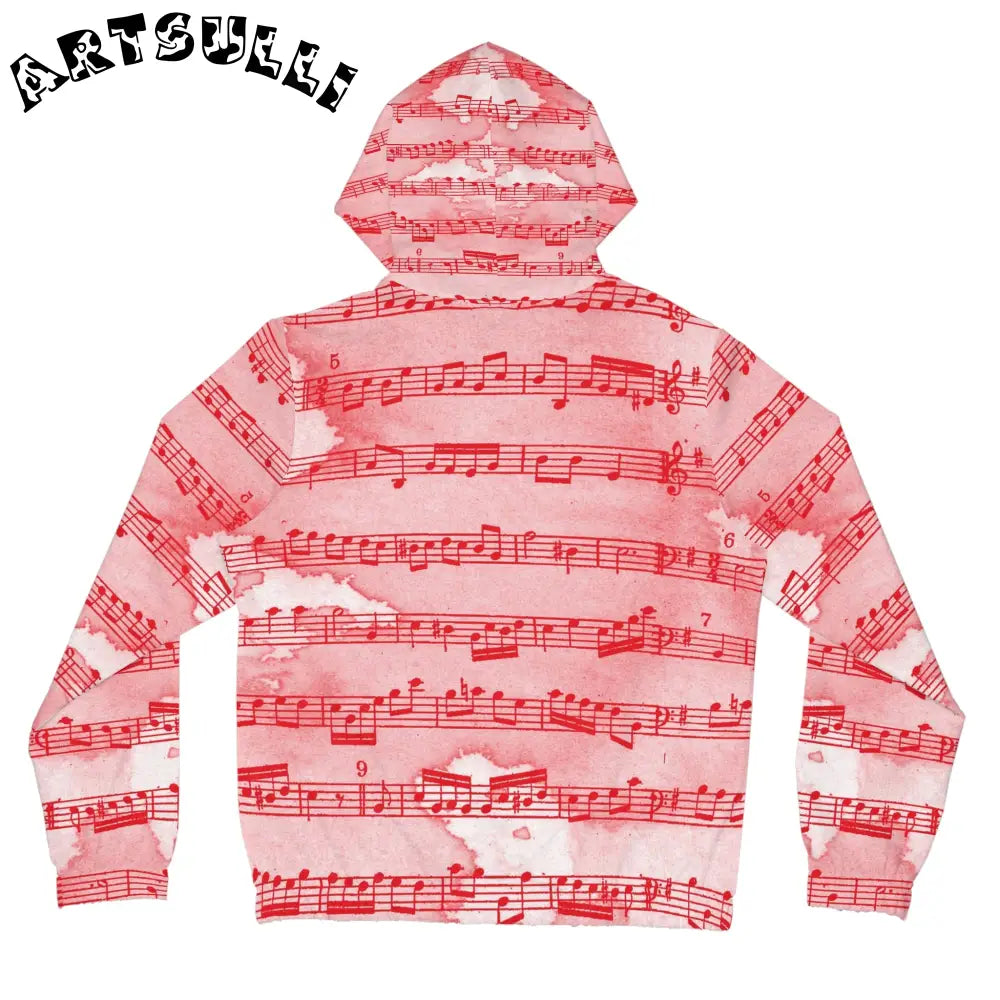 Musical Note Art Printed Zip Hoodie, Artsulli - Art is Long, Life is Short, All Over Prints, , , , , , , 
