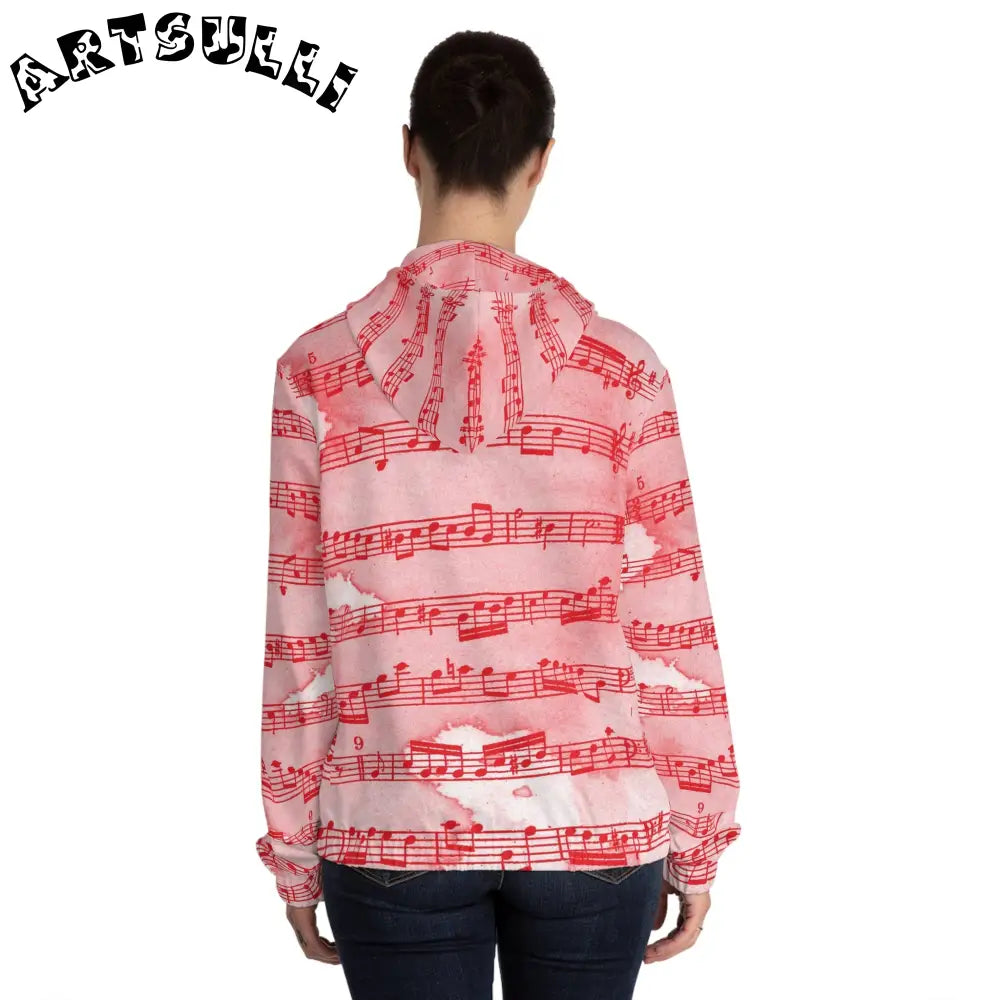 Musical Note Art Printed Zip Hoodie, Artsulli - Art is Long, Life is Short, All Over Prints, , , , , , , 