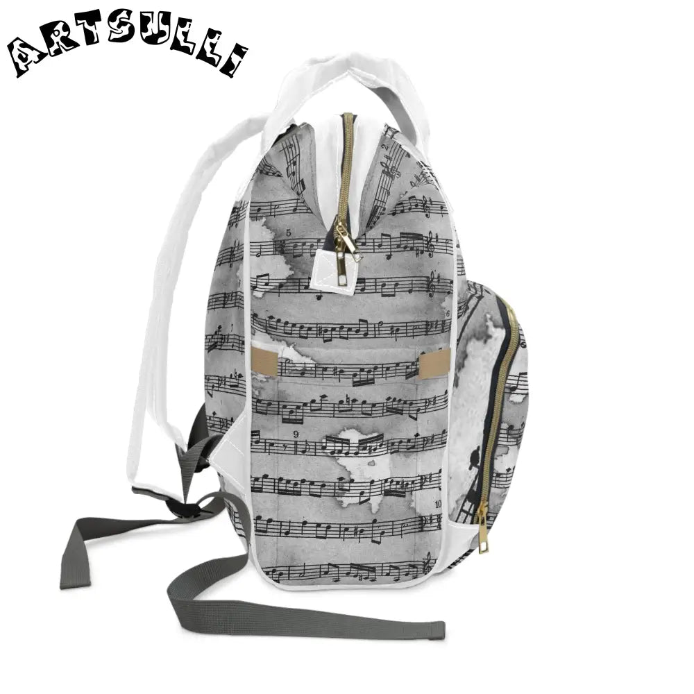 Musical Note High-Grade Nylon Diaper Backpack, Artsulli - Art is Long, Life is Short, Bags, , , , , , , 