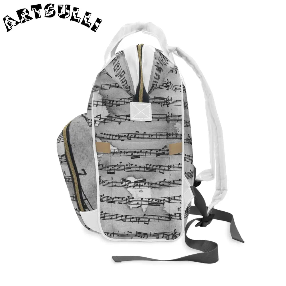 Musical Note High-Grade Nylon Diaper Backpack, Artsulli - Art is Long, Life is Short, Bags, , , , , , , 