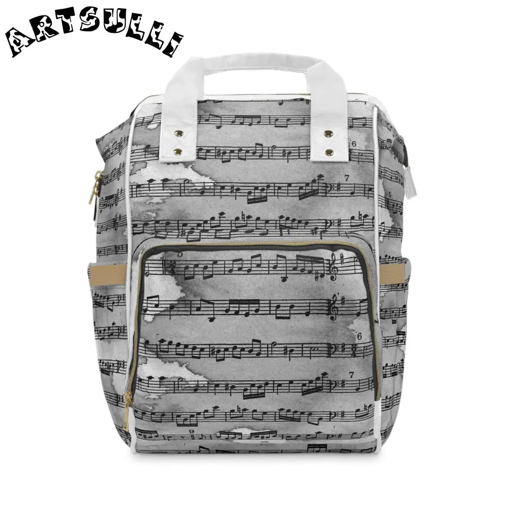 Musical Note High-Grade Nylon Diaper Backpack, Artsulli - Art is Long, Life is Short, Bags, Size, 15.0" × 10.8" × 6.7'', , , , , 19286906235136026729