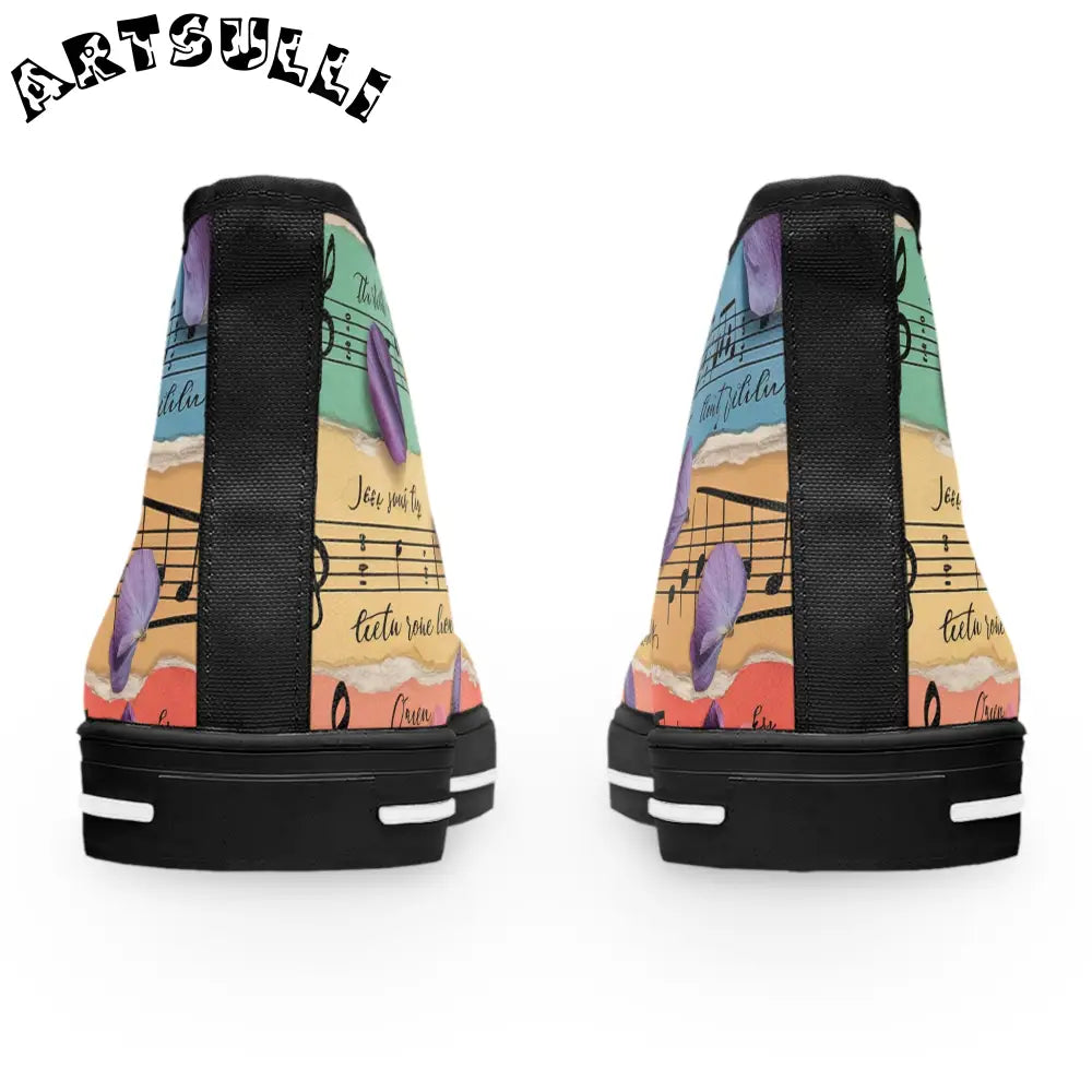 Musical Note High Top Canvas Sneakers, Artsulli - Art is Long, Life is Short, Shoes, , , , , , , 